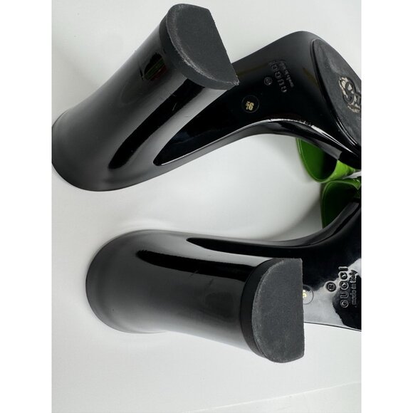 Gucci Horsebit Size 9,5/40 Green Patent Leather Heel Sandal - Picture 7 of 16